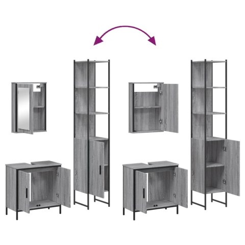 3-CZĘŚCIOWY ZESTAW MEBLI ŁAZIENKOWYCH SZARY DĄB SONOMA