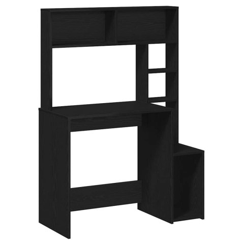 BIURKO Z PÓŁKAMI CZARNE 100X45X140CM