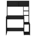 BIURKO Z PÓŁKAMI CZARNE 100X45X140CM
