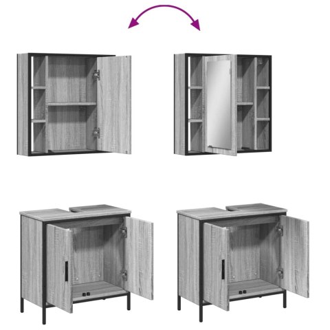 2-CZĘŚCIOWY ZESTAW MEBLI ŁAZIENKOWYCH SZARY DĄB SONOMA