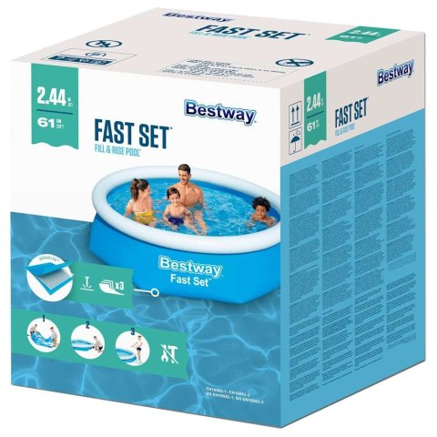 BESTWAY NADMUCWANY BASEN FAST SET OKRĄGŁY 244X 66CM 57265