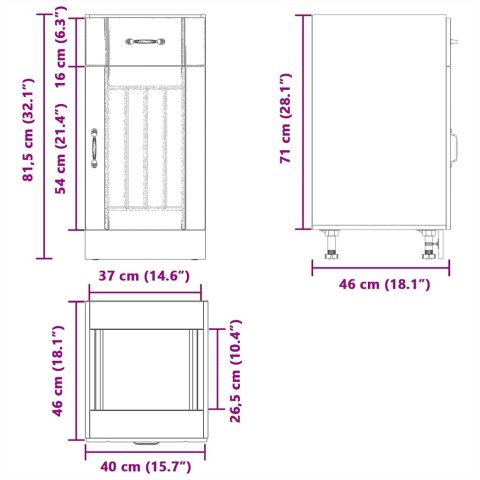 SZAFKA KUCHENNA DOLNA „LUCCA" Z BIAŁEGO DREWNA KLEJONEGO