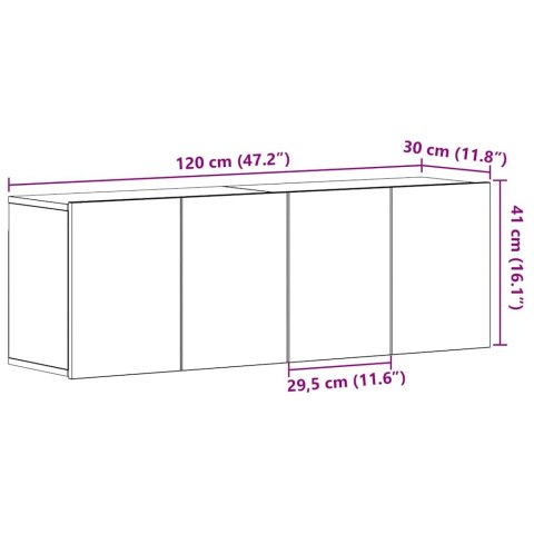 SZAFKI RTV 2 SZT. DĄB CZARNY 120X30X41CM