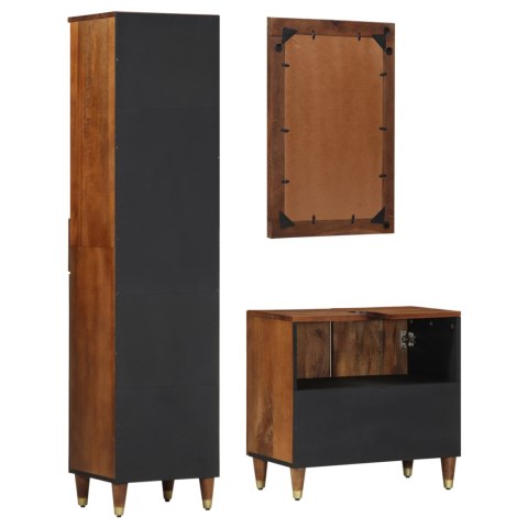 3-CZĘŚCIOWY ZESTAW MEBLI ŁAZIENKOWYCH Z LITEGO DREWNA MANGO