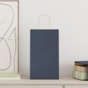VidaXL Torby papierowe 250 szt. z uchwytami Niebieskie 21x11x36 cm