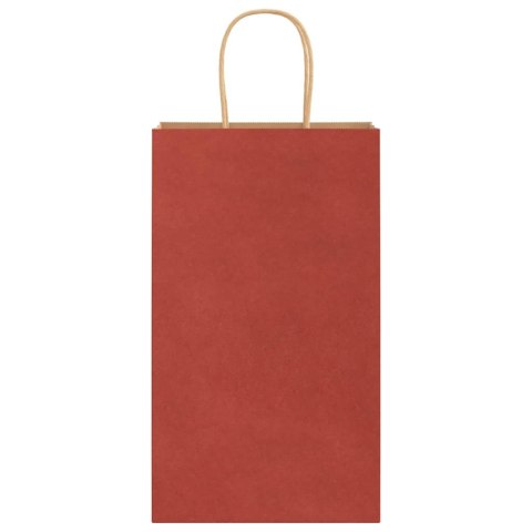 VidaXL Torby papierowe 250 szt. z uchwytami czerwone 21x11x36 cm