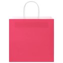 VidaXL Torby papierowe 250 szt. z uchwytami Różowe 54x15x49 cm
