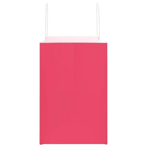 VidaXL Torby papierowe 250 szt. z uchwytami Różowe 54x15x49 cm