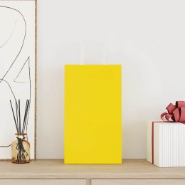 VidaXL Torby papierowe 250 szt. z uchwytami żółte 21x11x36 cm