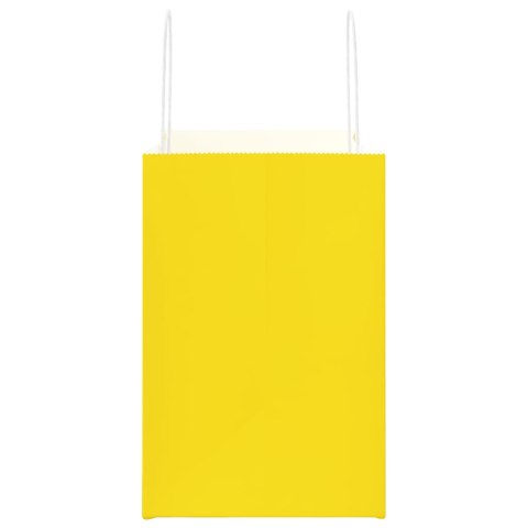VidaXL Torby papierowe 250 szt. z uchwytami żółte 26x17x25 cm
