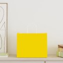VidaXL Torby papierowe 250 szt. z uchwytami żółte 32x22x24 cm