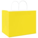 VidaXL Torby papierowe 250 szt. z uchwytami żółte 32x22x24 cm
