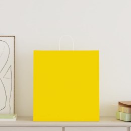 VidaXL Torby papierowe 250 szt. z uchwytami żółte 45x17x48 cm