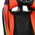 FOTEL DLA GRACZA Z RGB LED POMARAŃCZOWO-CZARNY SZTUCZNA SKÓRA