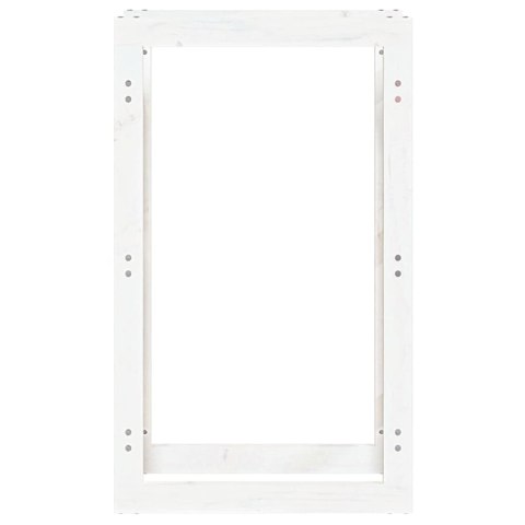 VidaXL Stojak na drewno opałowe, biały, 60x25x100 cm, drewno sosnowe