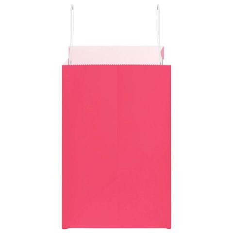 VidaXL Torby papierowe 250 szt. z uchwytami Różowe 26x17x25 cm