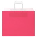 VidaXL Torby papierowe 250 szt. z uchwytami Różowe 32x22x24 cm