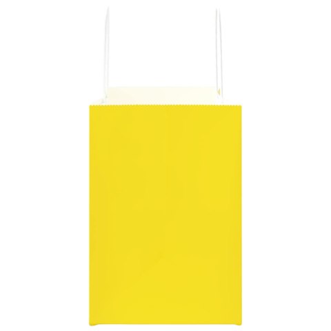 VidaXL Torby papierowe 250 szt. z uchwytami żółte 32x17x25 cm