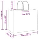 VidaXL Torby papierowe 250 szt. z uchwytami żółte 32x17x25 cm