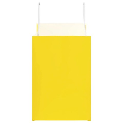 VidaXL Torby papierowe 250 szt. z uchwytami żółte 32x17x25 cm