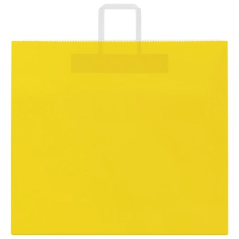 VidaXL Torby papierowe 250 szt. z uchwytami żółte 54x15x49 cm