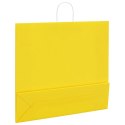 VidaXL Torby papierowe 250 szt. z uchwytami żółte 54x15x49 cm