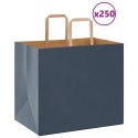 VidaXL Torby papierowe 250 szt. z uchwytami Niebieskie 32x22x28 cm