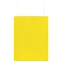 VidaXL Torby papierowe 250 szt. z uchwytami żółte 32x22x28 cm