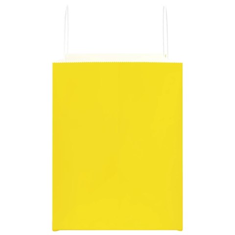 VidaXL Torby papierowe 250 szt. z uchwytami żółte 32x22x28 cm