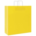 VidaXL Torby papierowe 250 szt. z uchwytami żółte 45x17x48 cm