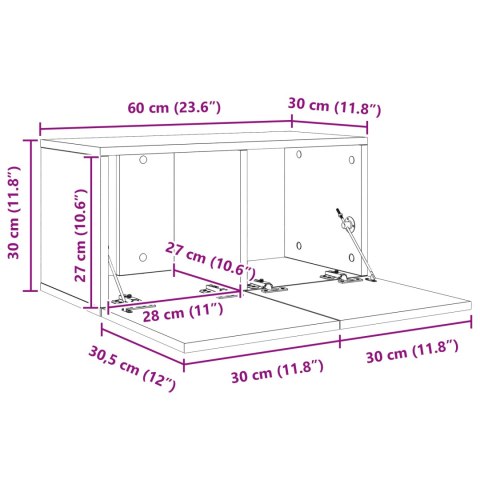 ZESTAW SZAFEK RTV 4 PCS DĄB CZARNY ŚREDNI 30X 60X 30.5CM