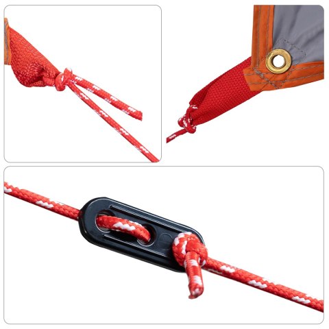 TARP ODPORNY NA WODĘ SZARY I POMARAŃCZOWY 350X 240CM