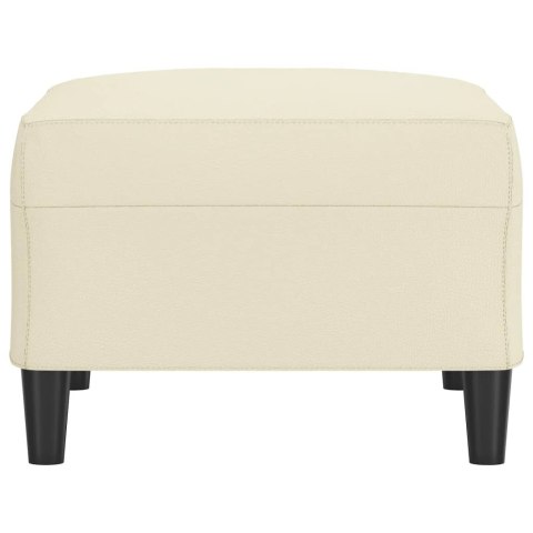 VidaXL Podnóżek, kremowy, 70x55x41 cm, sztuczna skóra