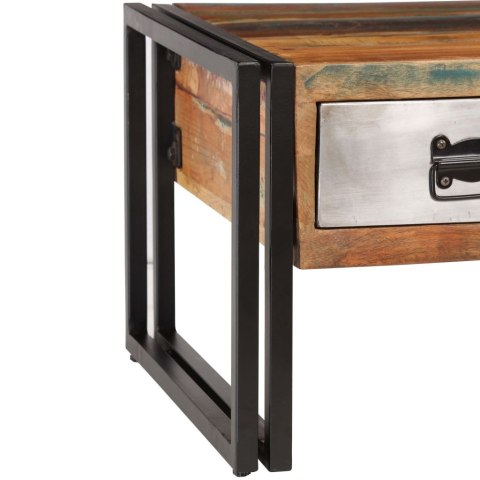 STOLIK KAWOWY Z 3 SZUFLADAMI Z DREWNA ODZYSKANEGO 100X50X35CM