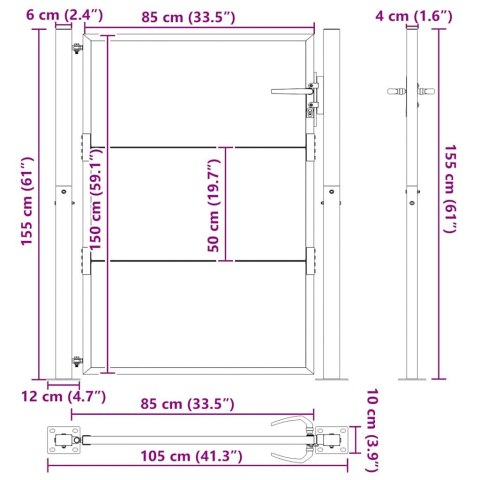 FURTKA OGRODOWA 105X155CM STAL KORTENOWSKA