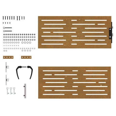 FURTKA OGRODOWA 85X100CM STAL KORTENOWSKA MOTYW PROSTOKĄTÓW