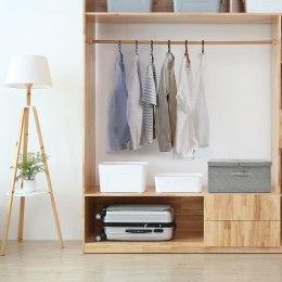 POJEMNIK DO PRZECHOWYWANIA TKANINA 50X30X25CM SZARY