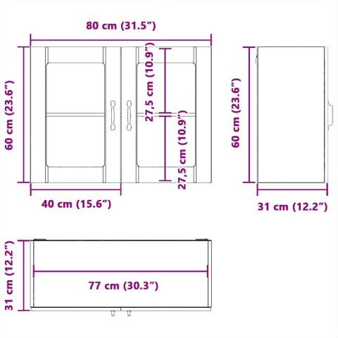 SZAFKA ŚCIENNA KUCHENNA ZE DRZWIAMI LUCCA SZARY DĄB SONOMA