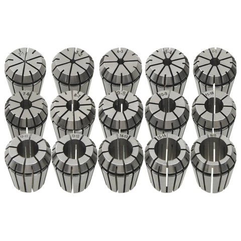 TULEJE ZACISKOWE DO TOKARKI ER25 15 SZTUK