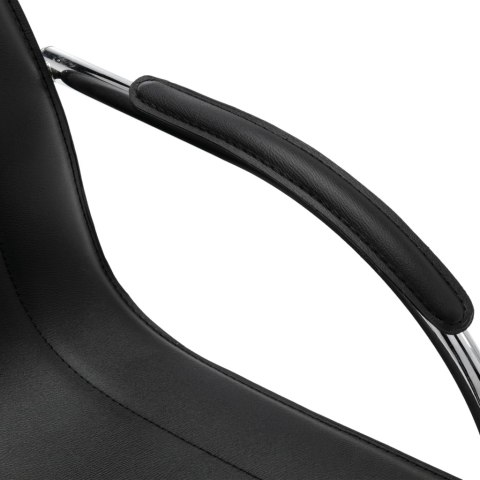 KRZESŁO BIUROWE WSPORNIKOWE CZARNE SZTUCZNA SKÓRA