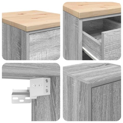 SZAFKI GARAŻOWE 2 SZT. SZARE SONOMA DREWNO KONSTRUKCYJNE