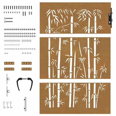 FURTKA OGRODOWA 85X125CM STAL KORTENOWSKA MOTYW BAMBUSA