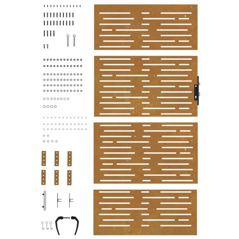 FURTKA OGRODOWA 85X175CM STAL KORTENOWSKA MOTYW PROSTOKĄTÓW