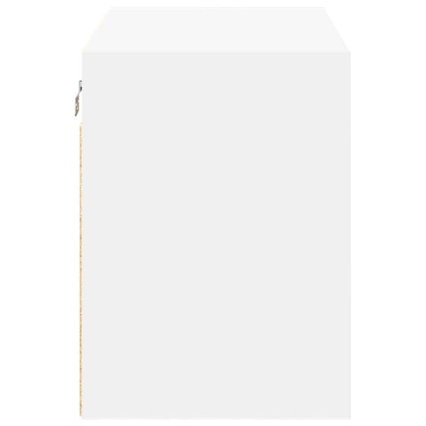 GARAŻOWA SZAFKA ŚCIENNA BIAŁA Z DREWNA KLEJONEGO