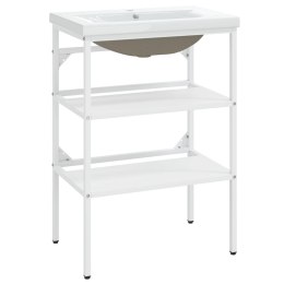 STELAŻ Z WBUDOWANĄ UMYWALKĄ BIAŁY ŻELAZNY