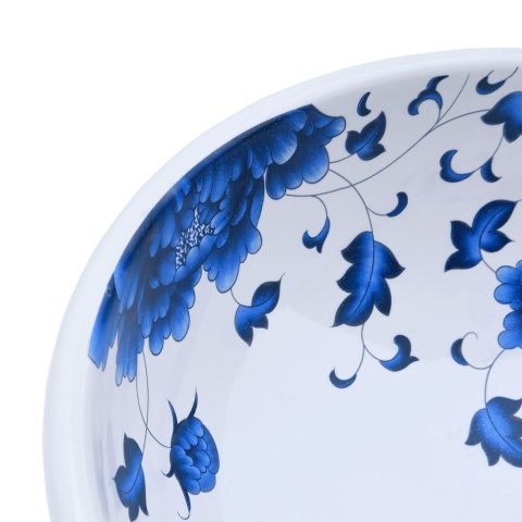 UMYWALKA NABLATOWA BIAŁO-NIEBIESKA OKRĄGŁA Φ41X14CM