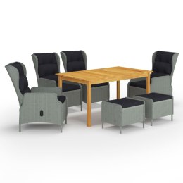 7-CZĘŚCIOWY ZESTAW MEBLI OGRODOWYCH JASNOSZARY