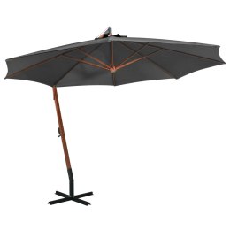 PARASOL OGRODOWY WISZĄCY JODŁOWY SŁUPEK ANTRACYT 3,5X2,9M