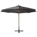 PARASOL OGRODOWY WISZĄCY JODŁOWY SŁUPEK ANTRACYT 3,5X2,9M