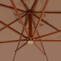 WISZĄCY PARASOL Z DREWNIANYM SŁUPKIEM 400X300CM TAUPE
